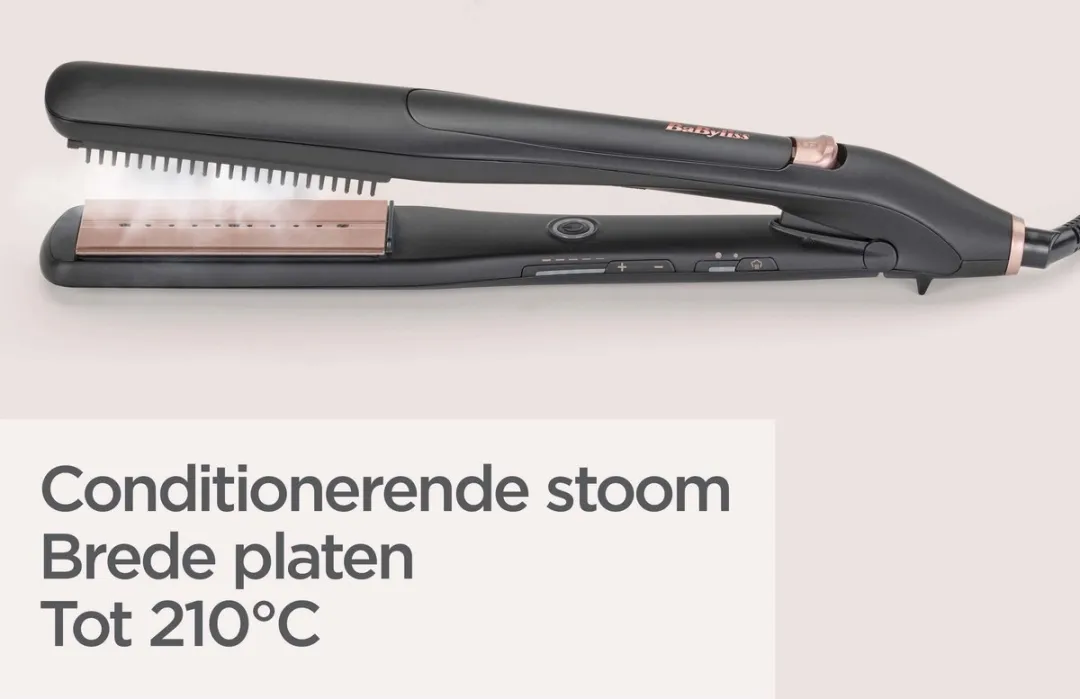 Babyliss Steam Luxe Styler ST596E Stoomstijltang 36mm - 5 standen - Zwart/roségoud