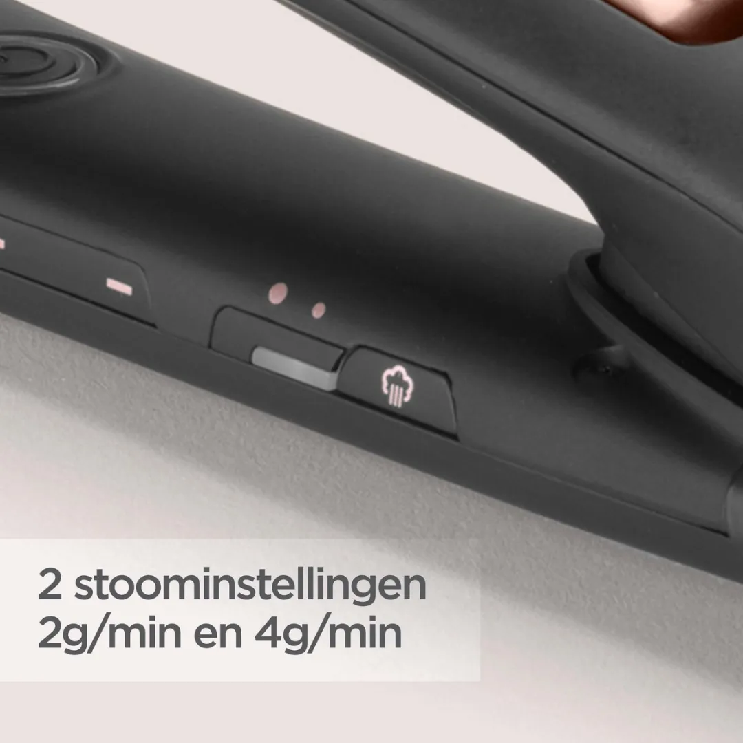 Babyliss Steam Luxe Styler ST596E Stoomstijltang 36mm - 5 standen - Zwart/roségoud
