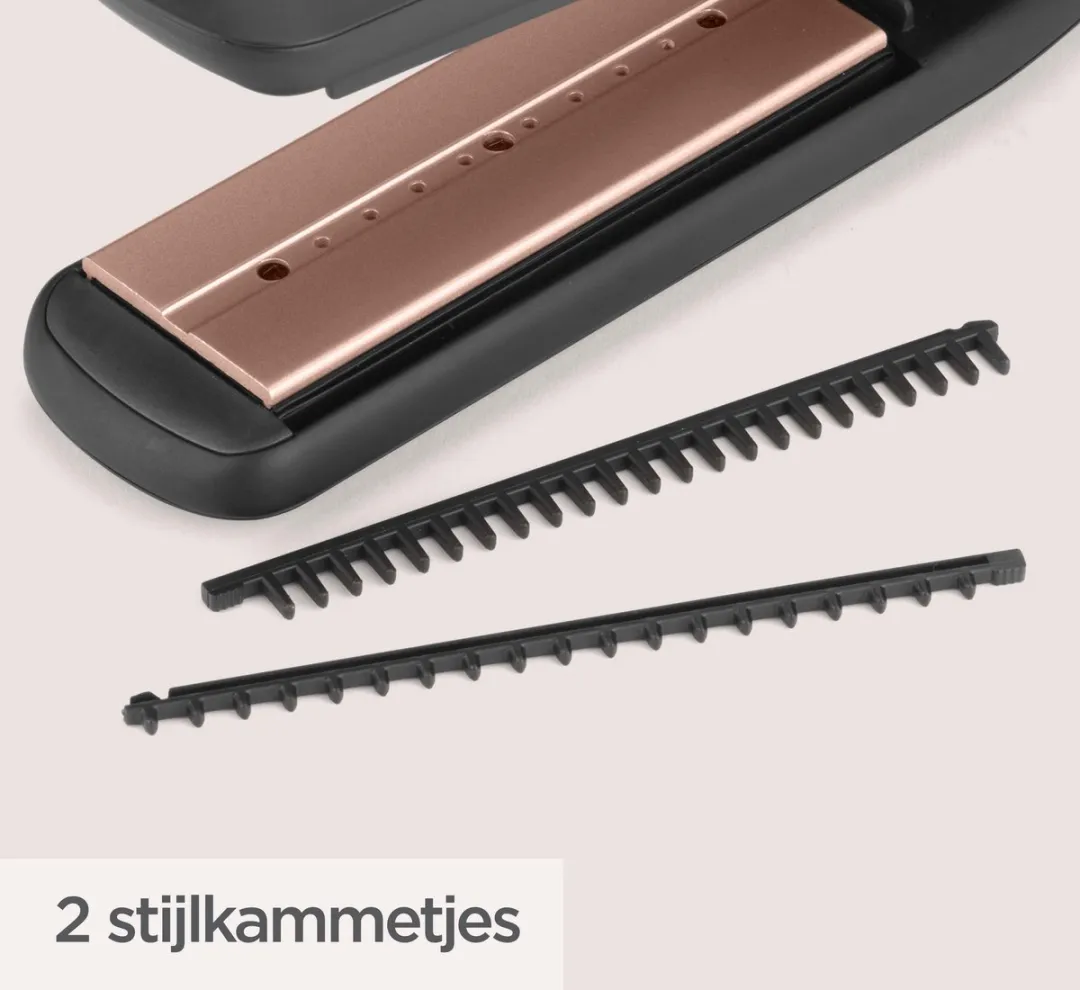 Babyliss Steam Luxe Styler ST596E Stoomstijltang 36mm - 5 standen - Zwart/roségoud - afbeelding 6 van 6