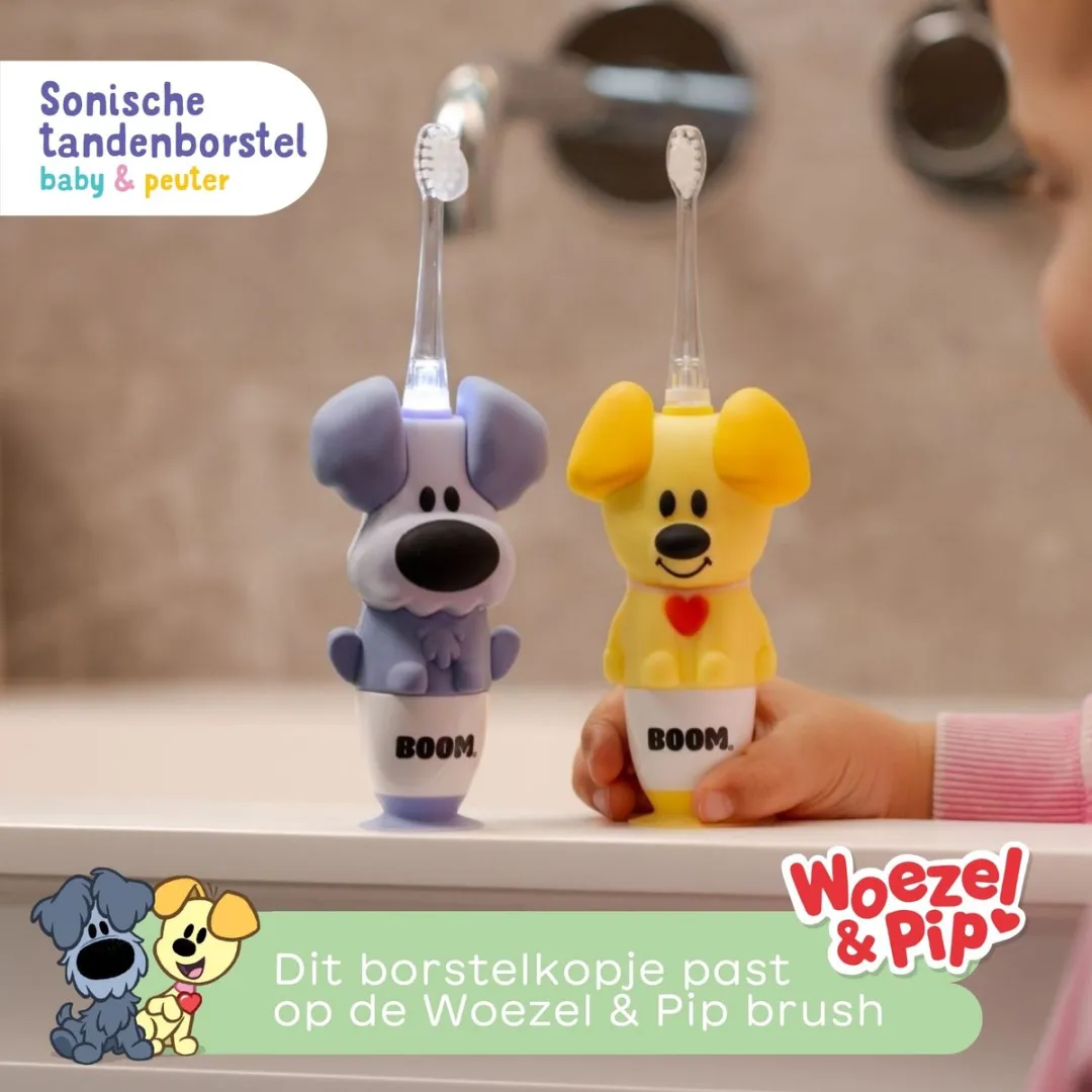 BoomBrush Woezel & Pip Vervangborstels - 4 Stuks - Wit