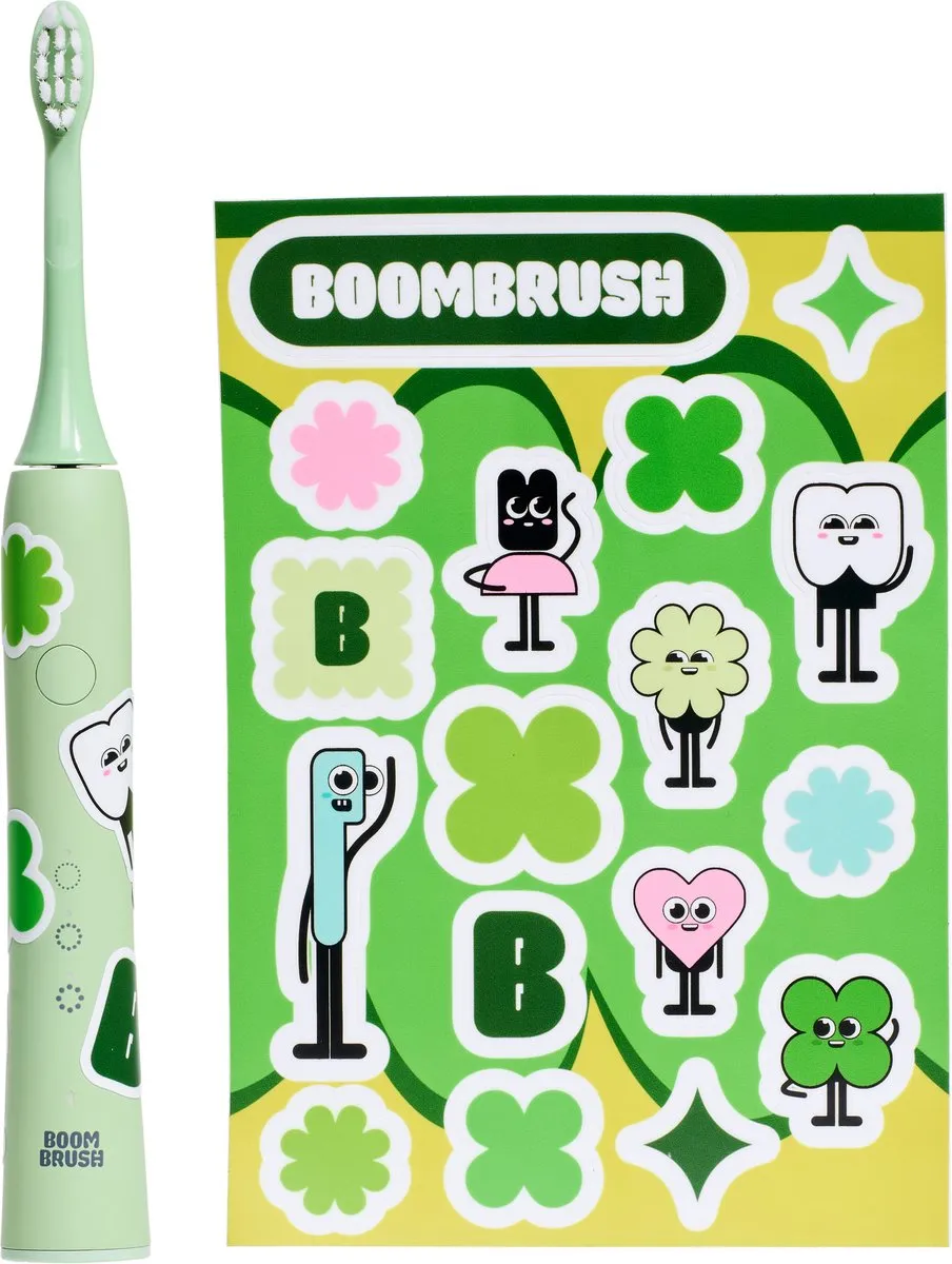 BOOMBRUSH Kiddy Brush Elektrische Tandenborstel - Groen - 40 Dagen Batterij