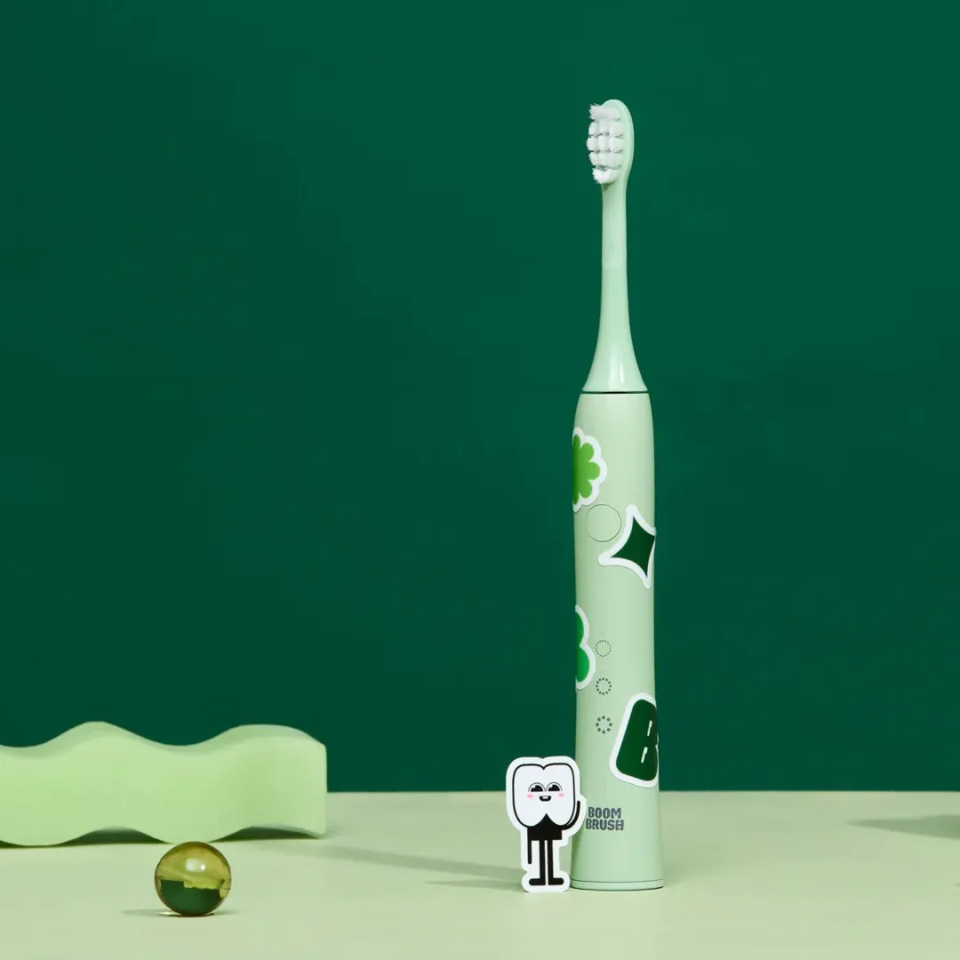 BOOMBRUSH Kiddy Brush Elektrische Tandenborstel - Groen - 40 Dagen Batterij