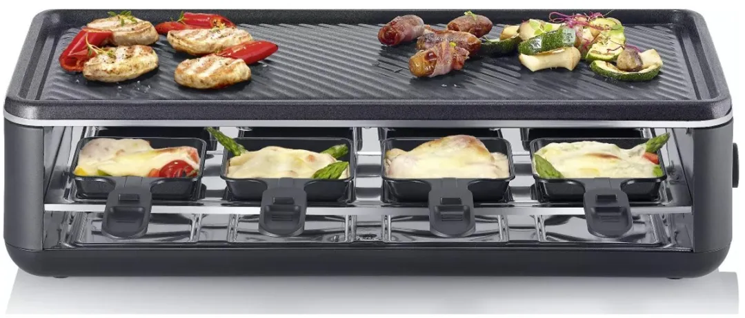 Severin RG 2365 Black Line Raclette - 8 Personen - 1300W - Zwart