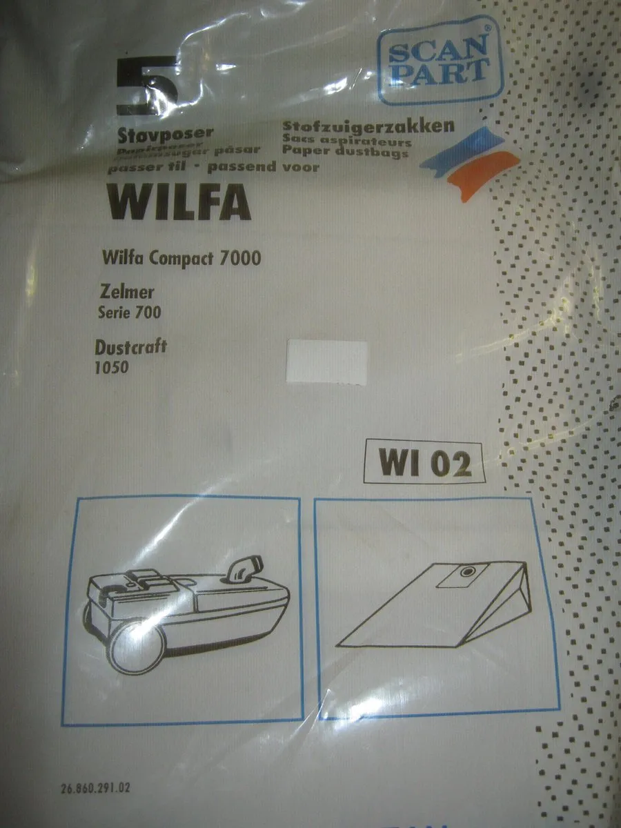 Scanpart Stofzuigerzakken K0005S - 5 Stuks - o.a. Wilfa/Zelmer