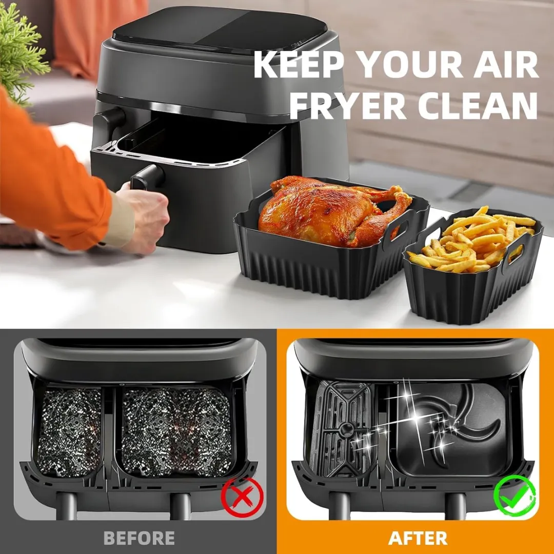 Philips FI-3000M Siliconen Opbergmat voor Airfryer 3000 Series - 2 Stuks - Zwart