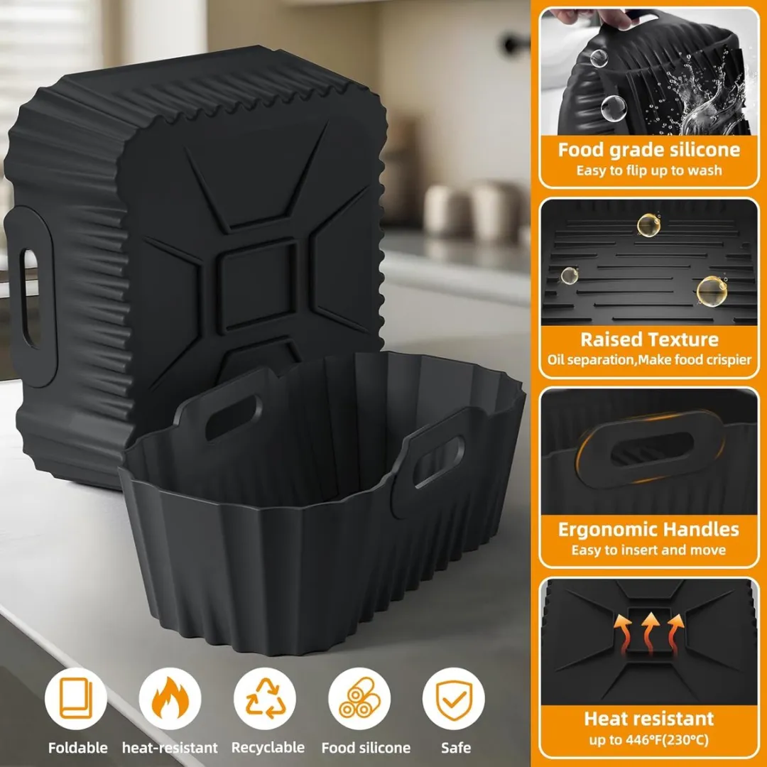 Philips FI-3000M Siliconen Opbergmat voor Airfryer 3000 Series - 2 Stuks - Zwart
