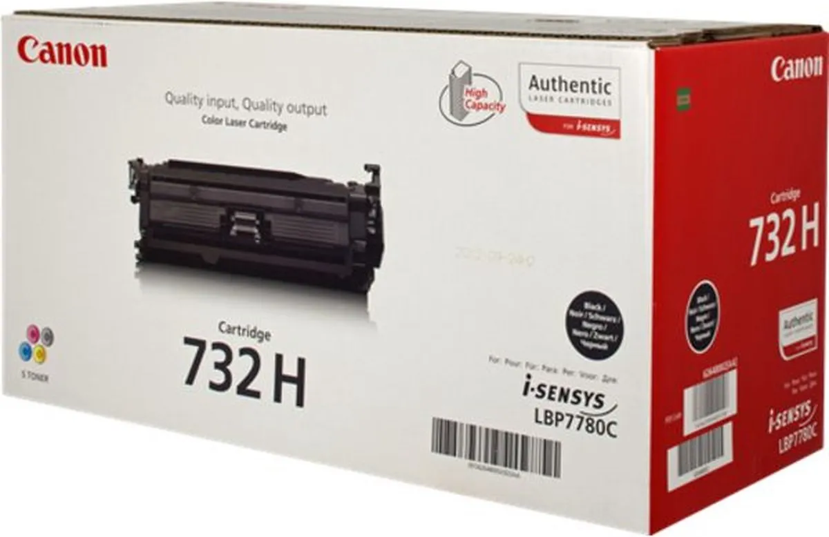 Canon 732HBK Tonercartridge - 12.000 pagina's - Zwart