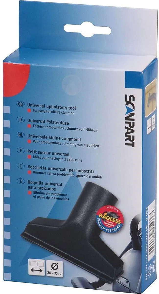 Scanpart Stofzuigermondstuk U054 - 32/35mm - Meubelborstel - 2-delig