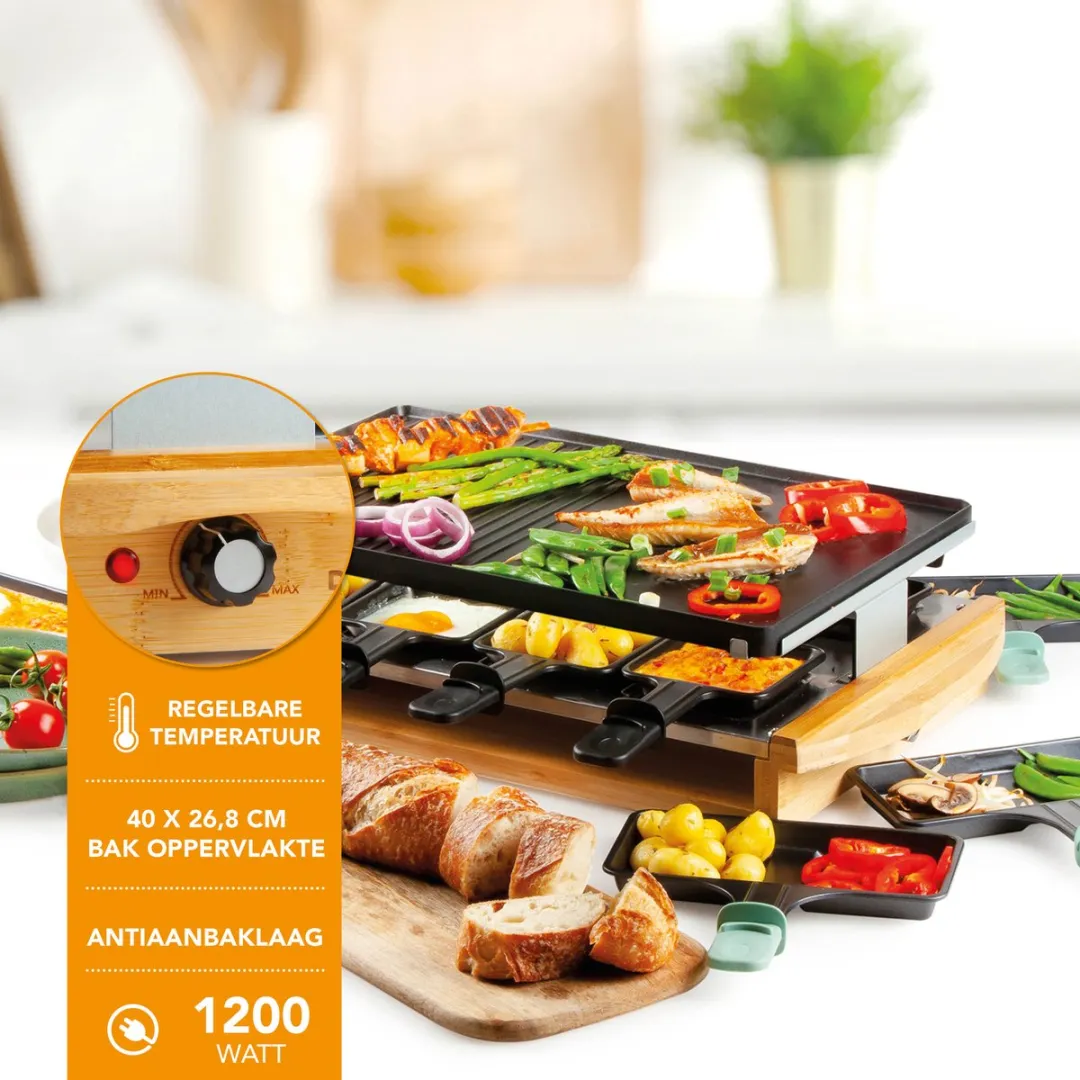 Domo DO9246G Gourmetset Bamboe - 12 Stuks - Zwart
