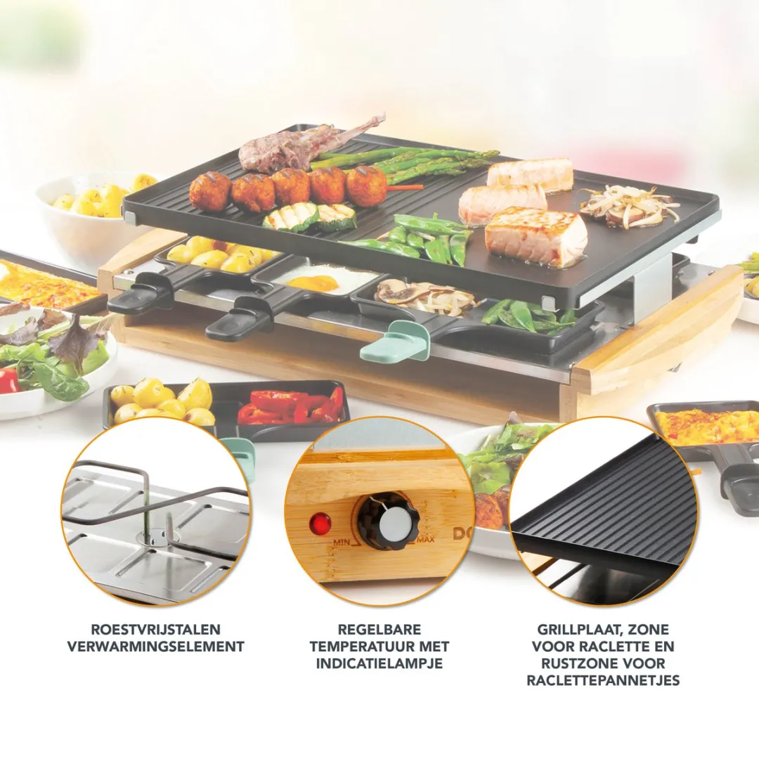 Domo DO9246G Gourmetset Bamboe - 12 Stuks - Zwart