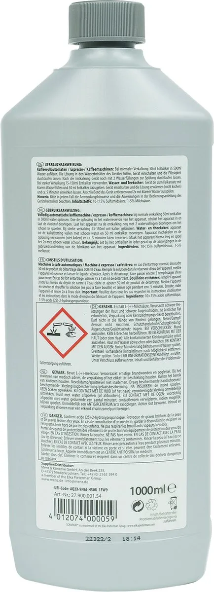 Scanpart Ontkalker Koffiemachine 1L - o.a. Jura/DeLonghi