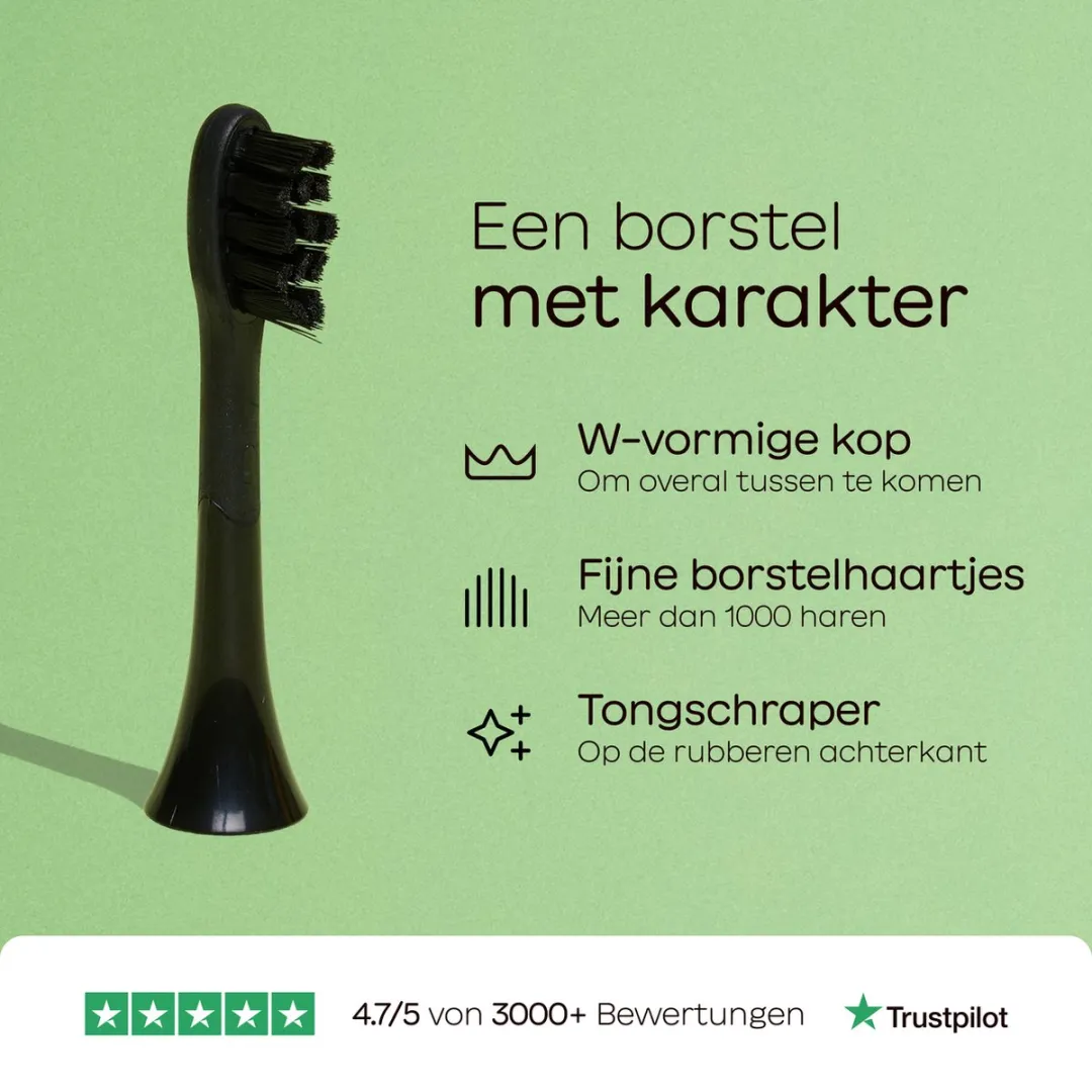 BOOM Opzetborstels Elektrische Tandenborstel - 4 Stuks - Zwart