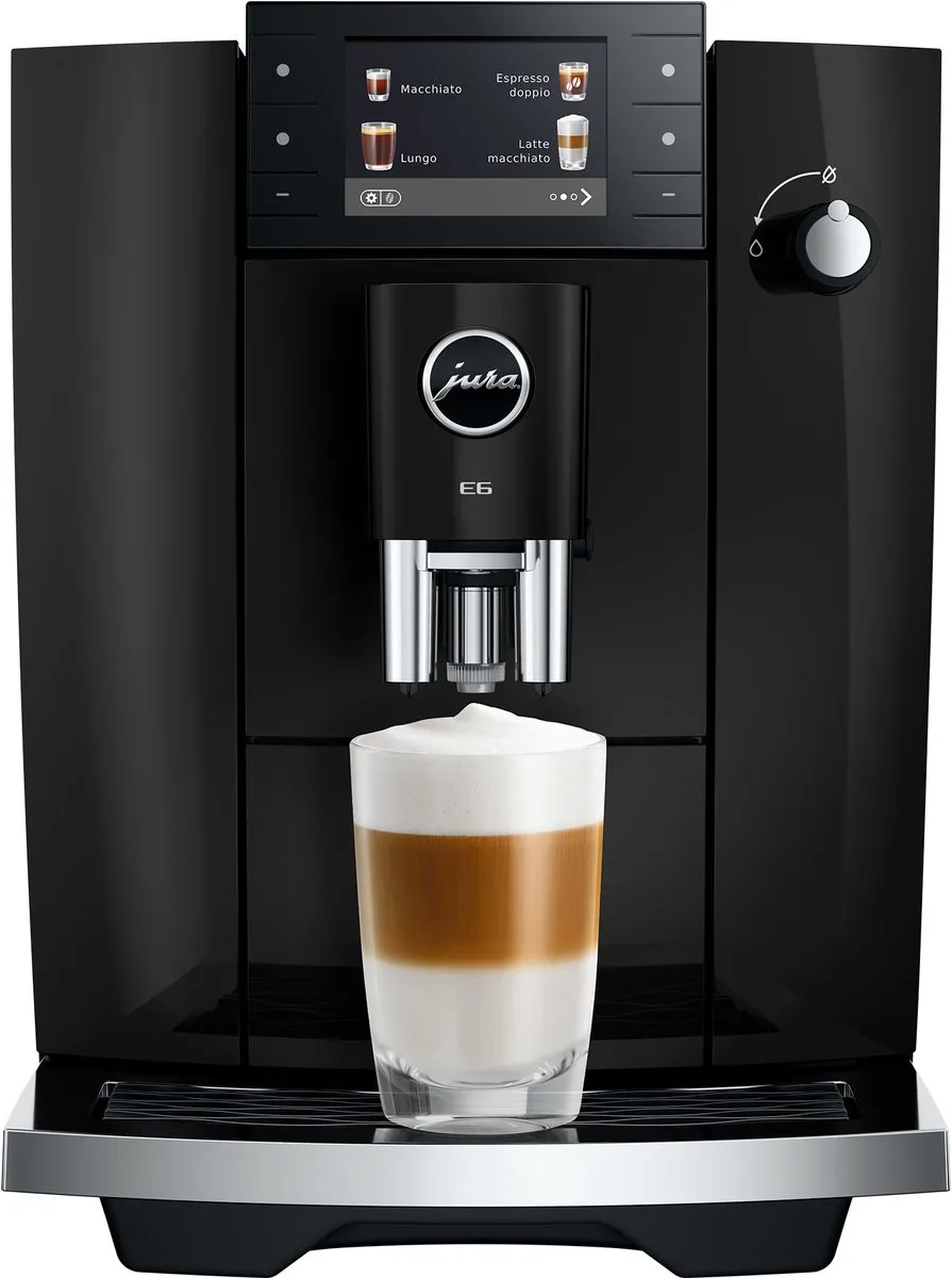 Jura E6 Piano Black Volautomatische Espressomachine - 17 Programma's