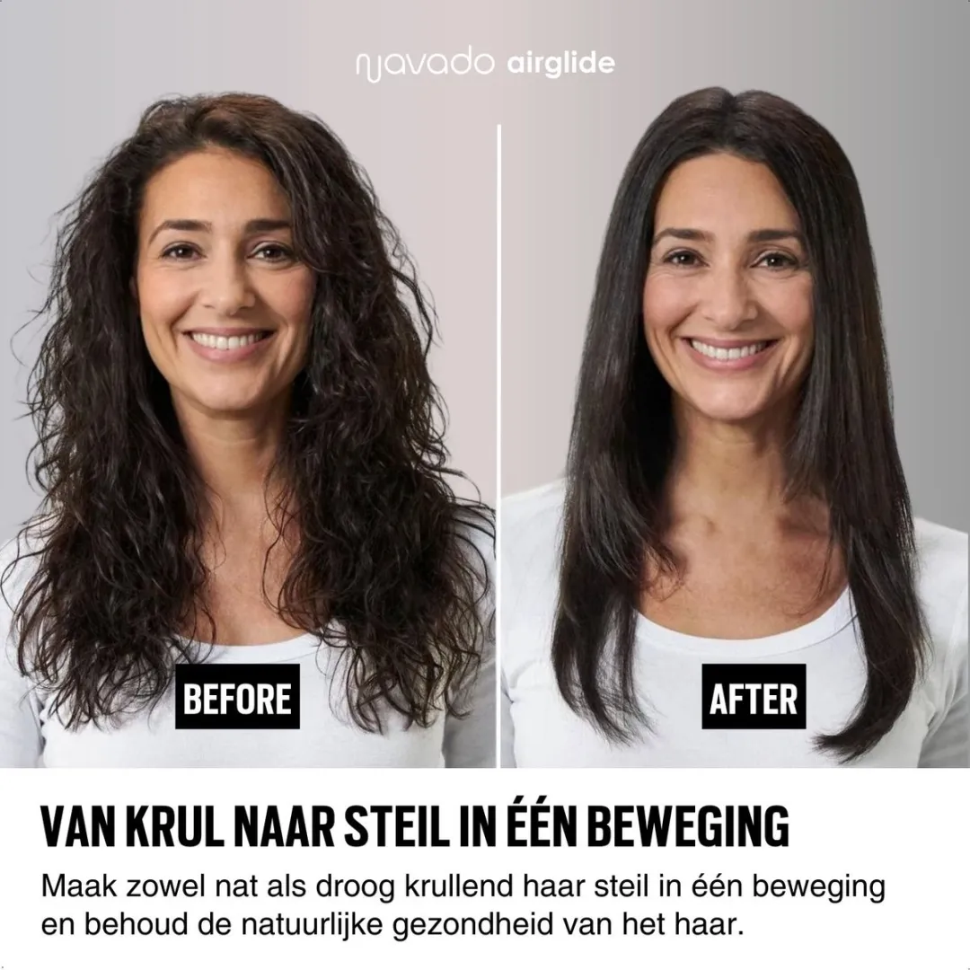 Navado Airglide Airstraight Stijltang 2-in-1 - 6 standen - Zwart