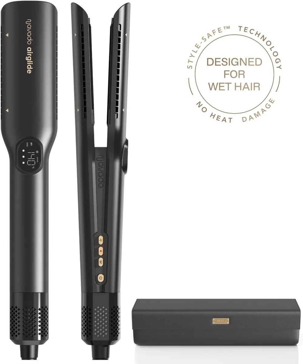 Navado Airglide Airstraight Stijltang 2-in-1 - 6 standen - Zwart