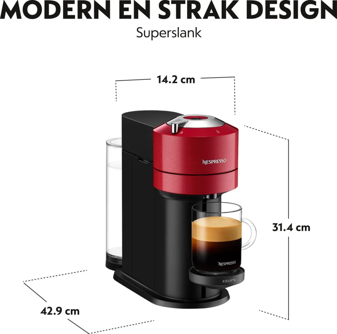 Krups Vertuo Next XN910510 Koffiesysteem - 1500W - 1.1L - Rood