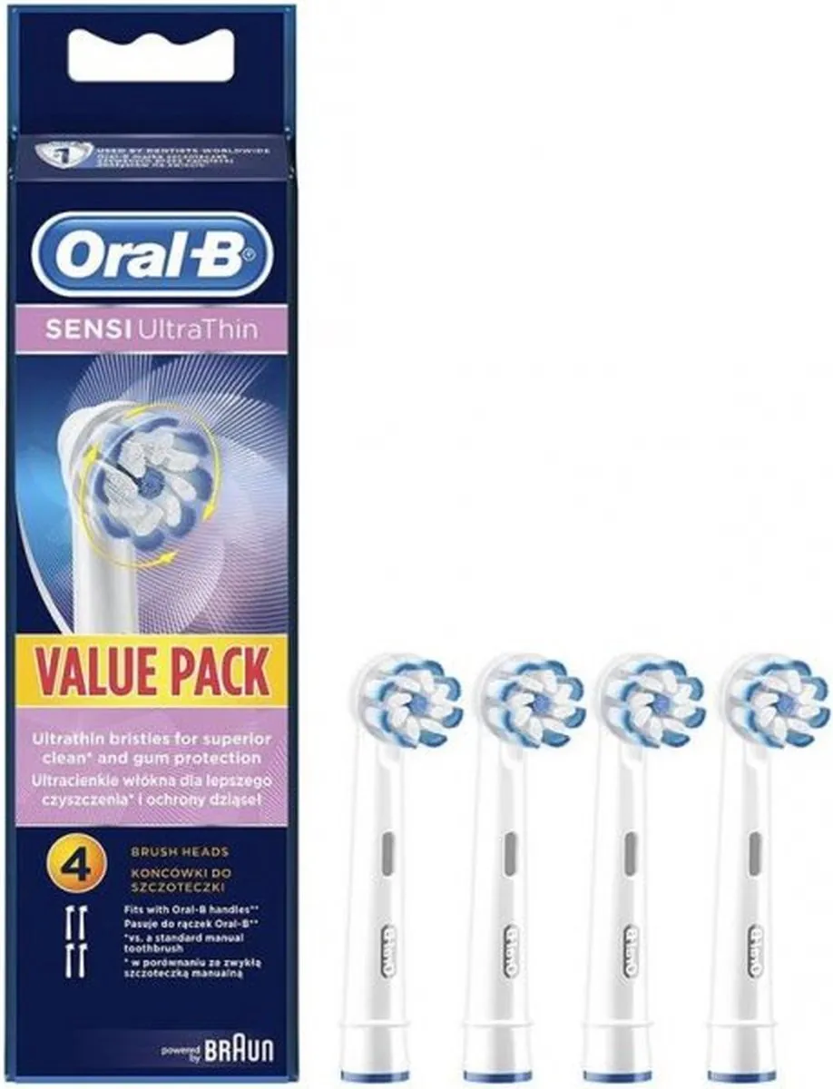 Oral-B EB60-4 Opzetborstels - 4 Stuks Blauw/Wit