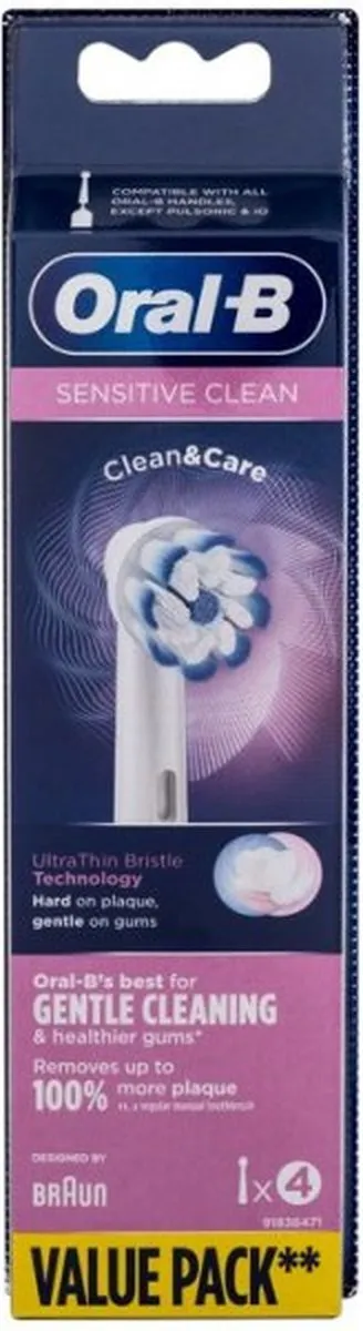 Oral-B EB60-4 Opzetborstels - 4 Stuks Blauw/Wit