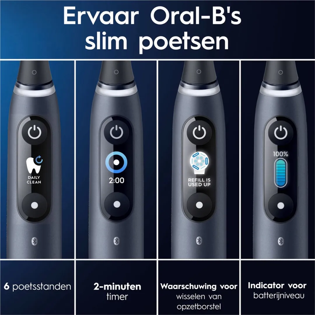 Oral-B iO8 80375676 Elektrische Tandenborstel - Duopack Paars/Zwart