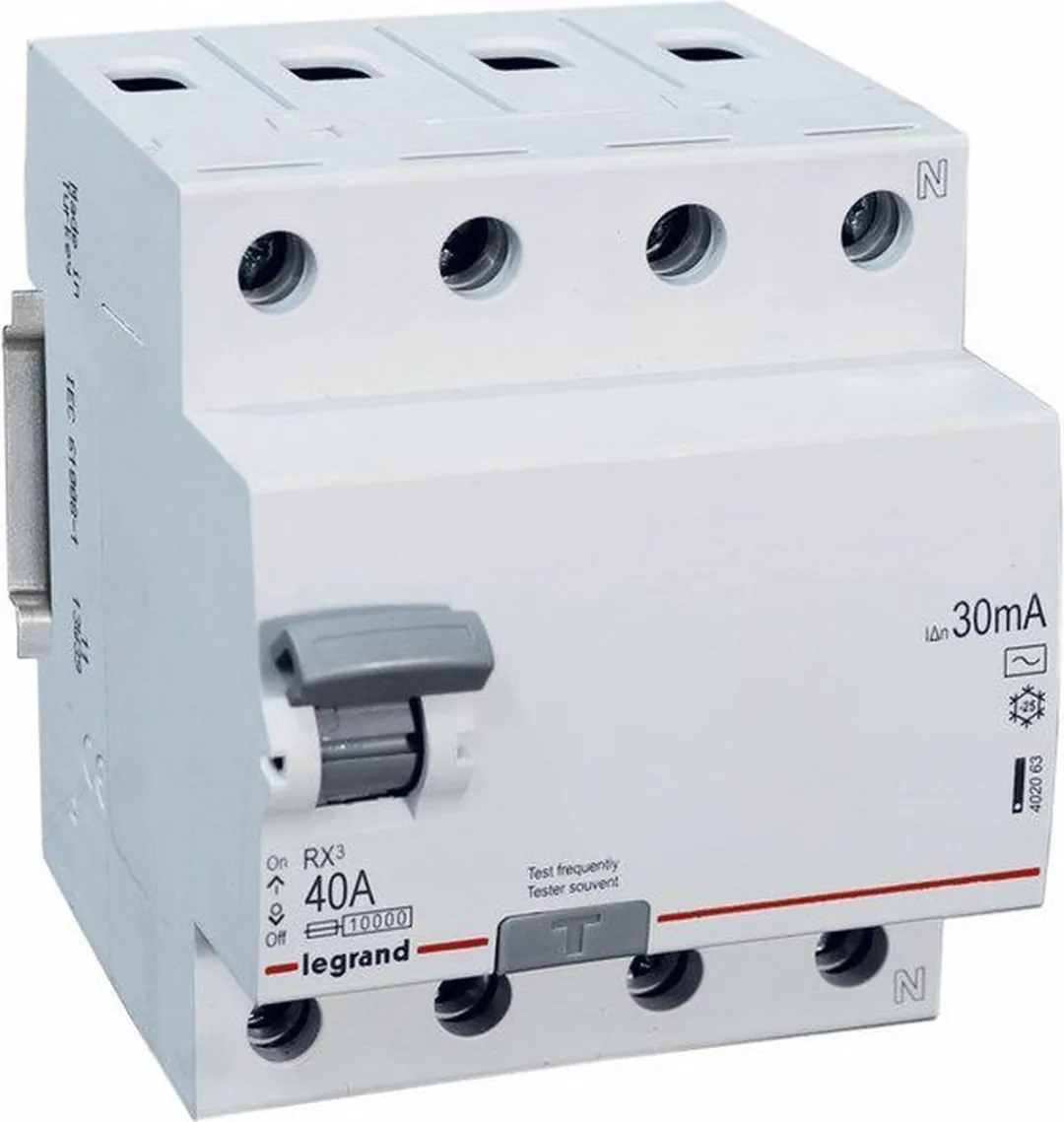 Legrand RX3 Differentieelschakelaar 40A 30mA - 4P - afbeelding 4 van 6
