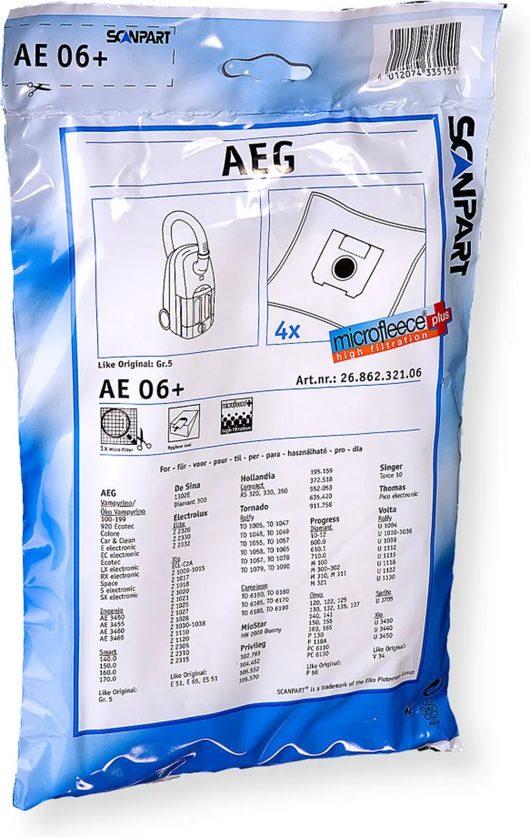 Scanpart Stofzuigerzakken AE06+