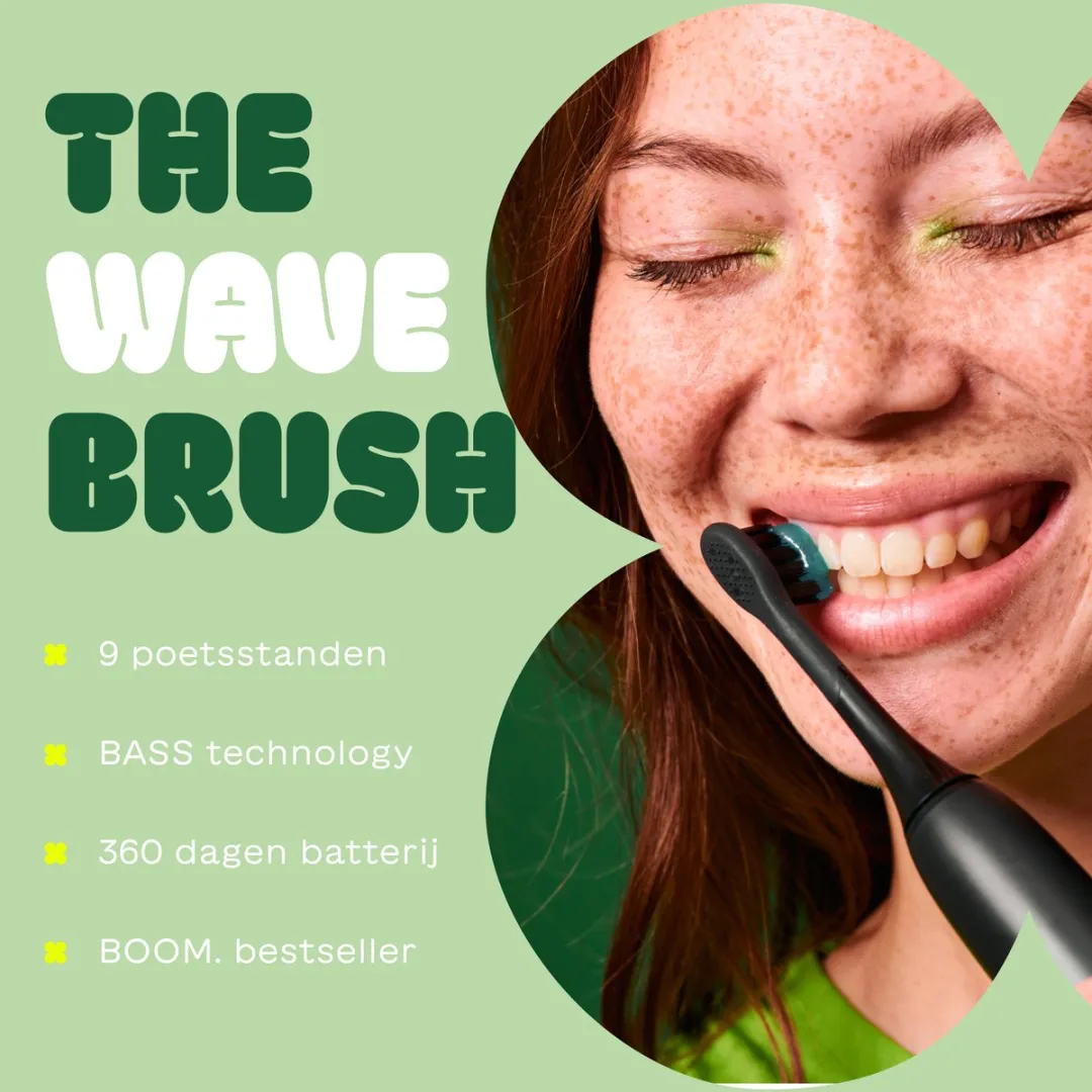 BOOM The Wave Elektrische Tandenborstel - Groen - 360 Dagen Batterij