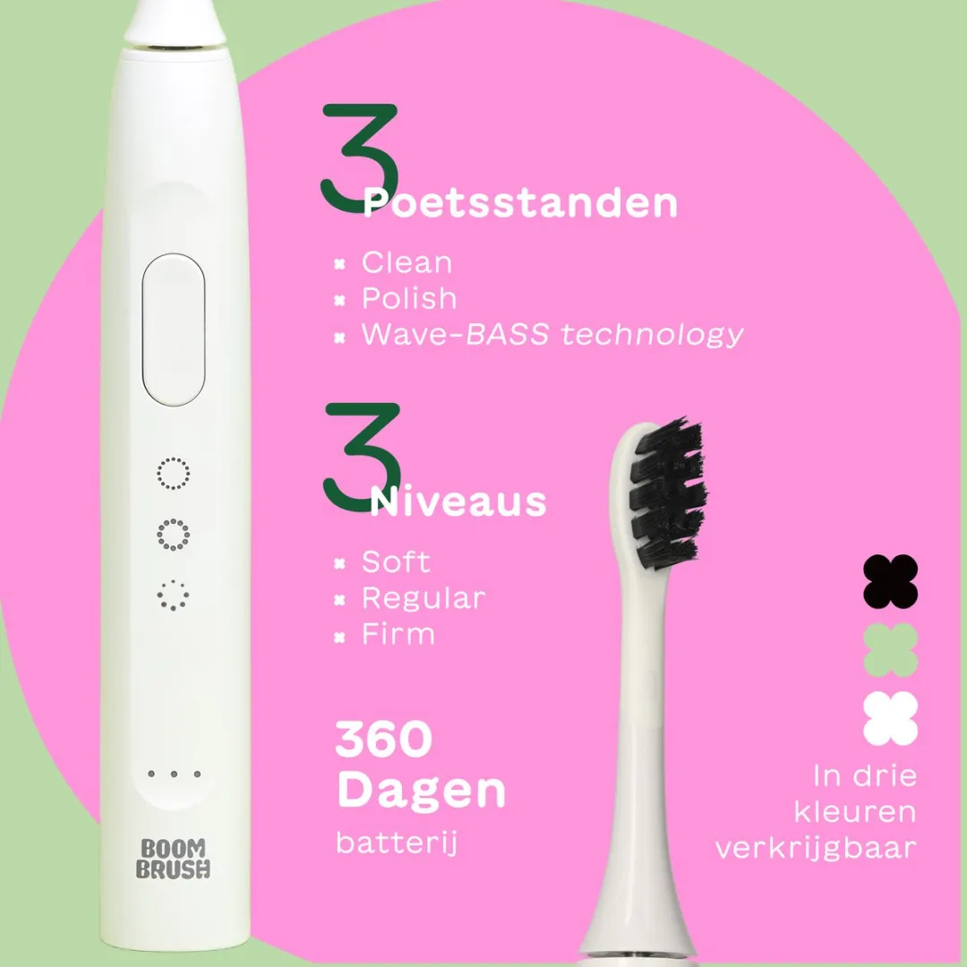 BOOM The Wave Elektrische Tandenborstel - Groen - 360 Dagen Batterij