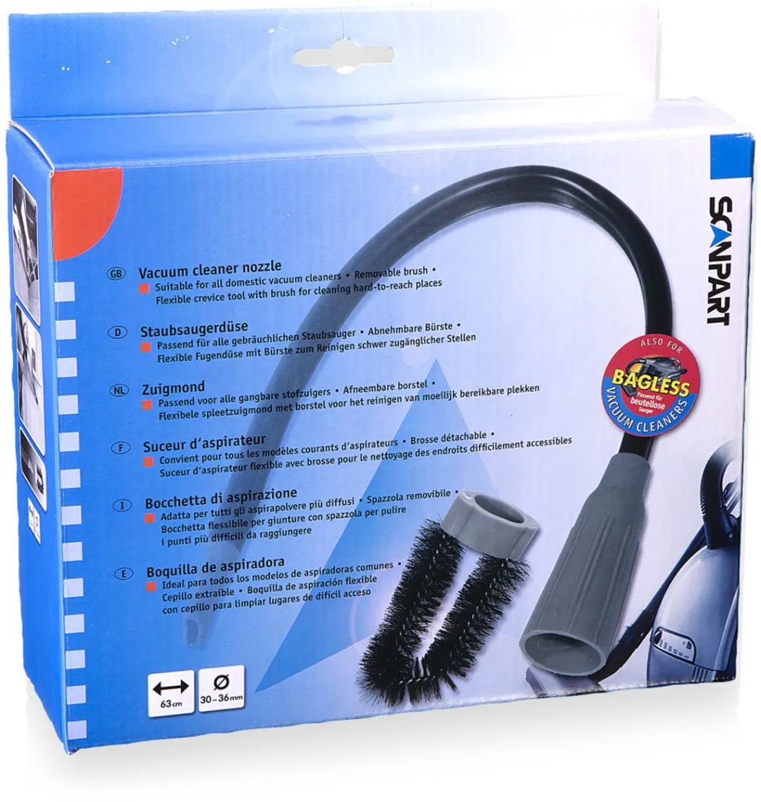 Scanpart CleanFlex F172 Flexibele Kierenzuigmond 30/36mm - 63cm - Zwart