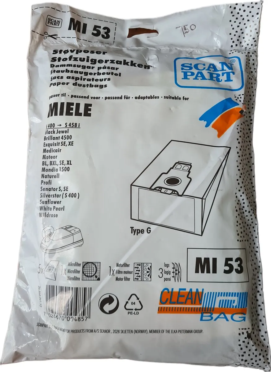 Scanpart Stofzuigerzak MI53 Type G - 5 Stuks