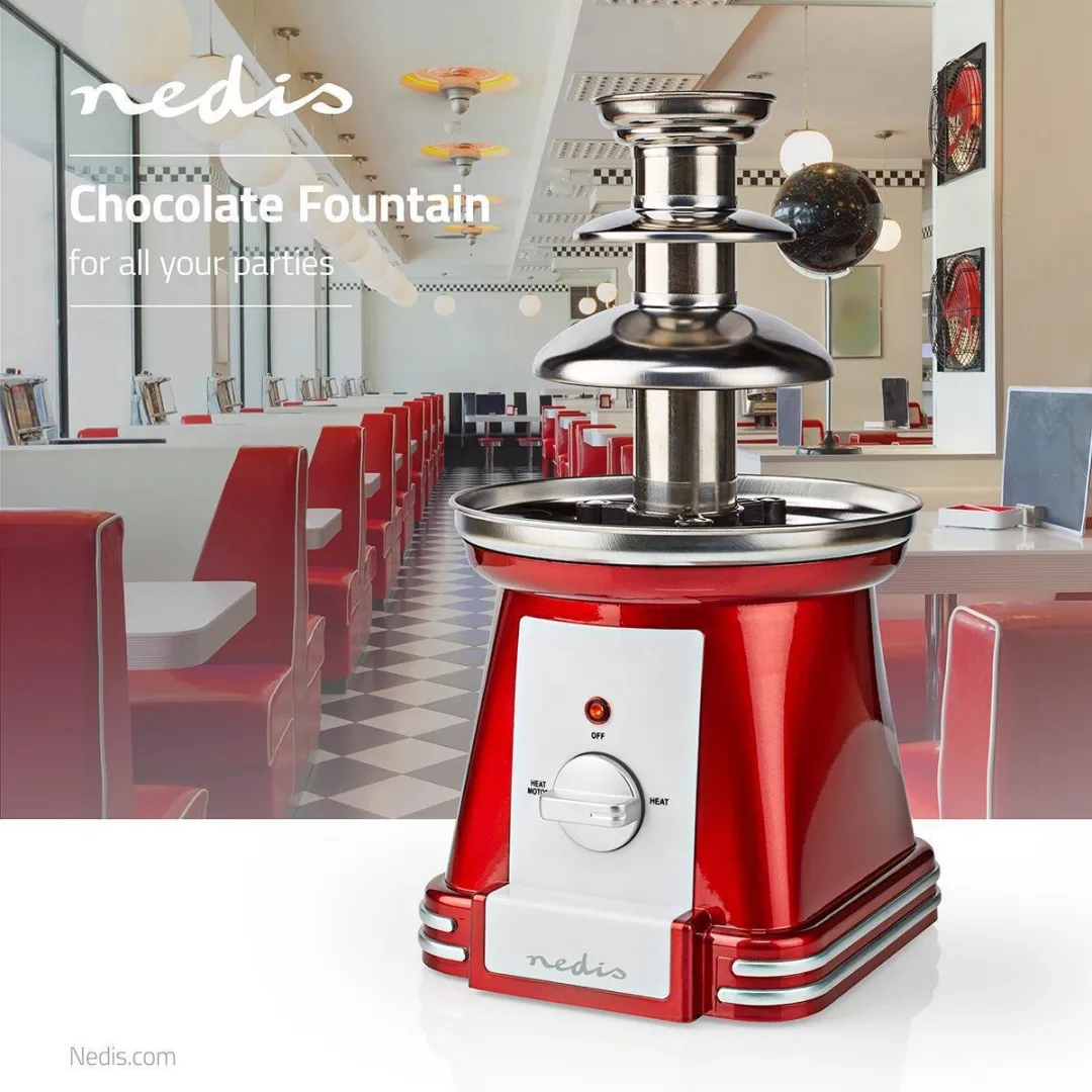 Nedis Chocoladefontein FCCF100FRD 90W - Rood/Wit
