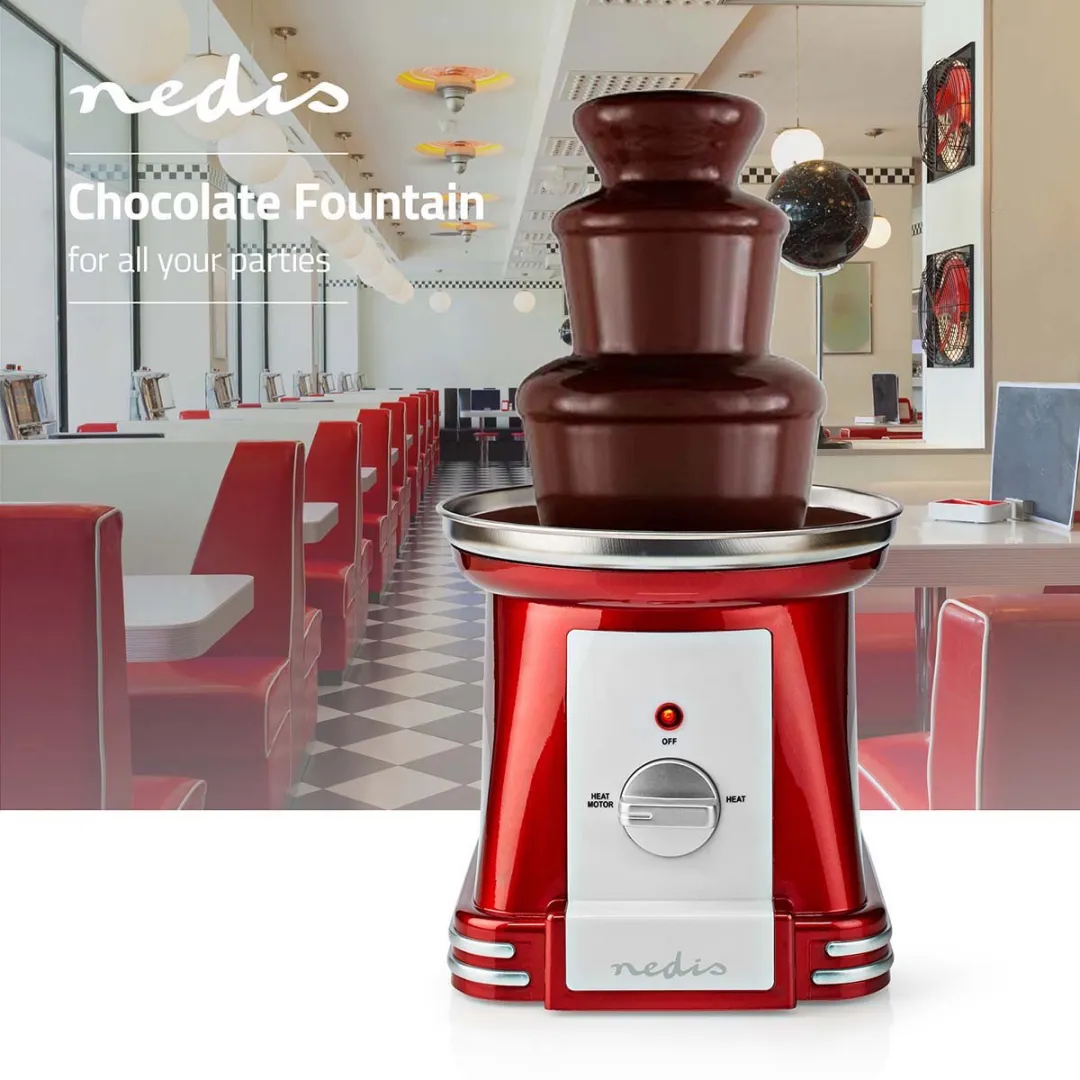 Nedis Chocoladefontein FCCF100FRD 90W - Rood/Wit