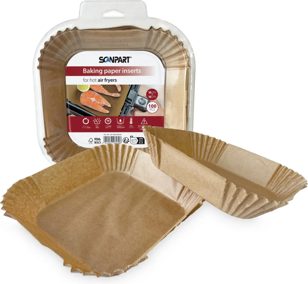 Scanpart Airfryer Bakpapier 16x16cm - 100 Stuks