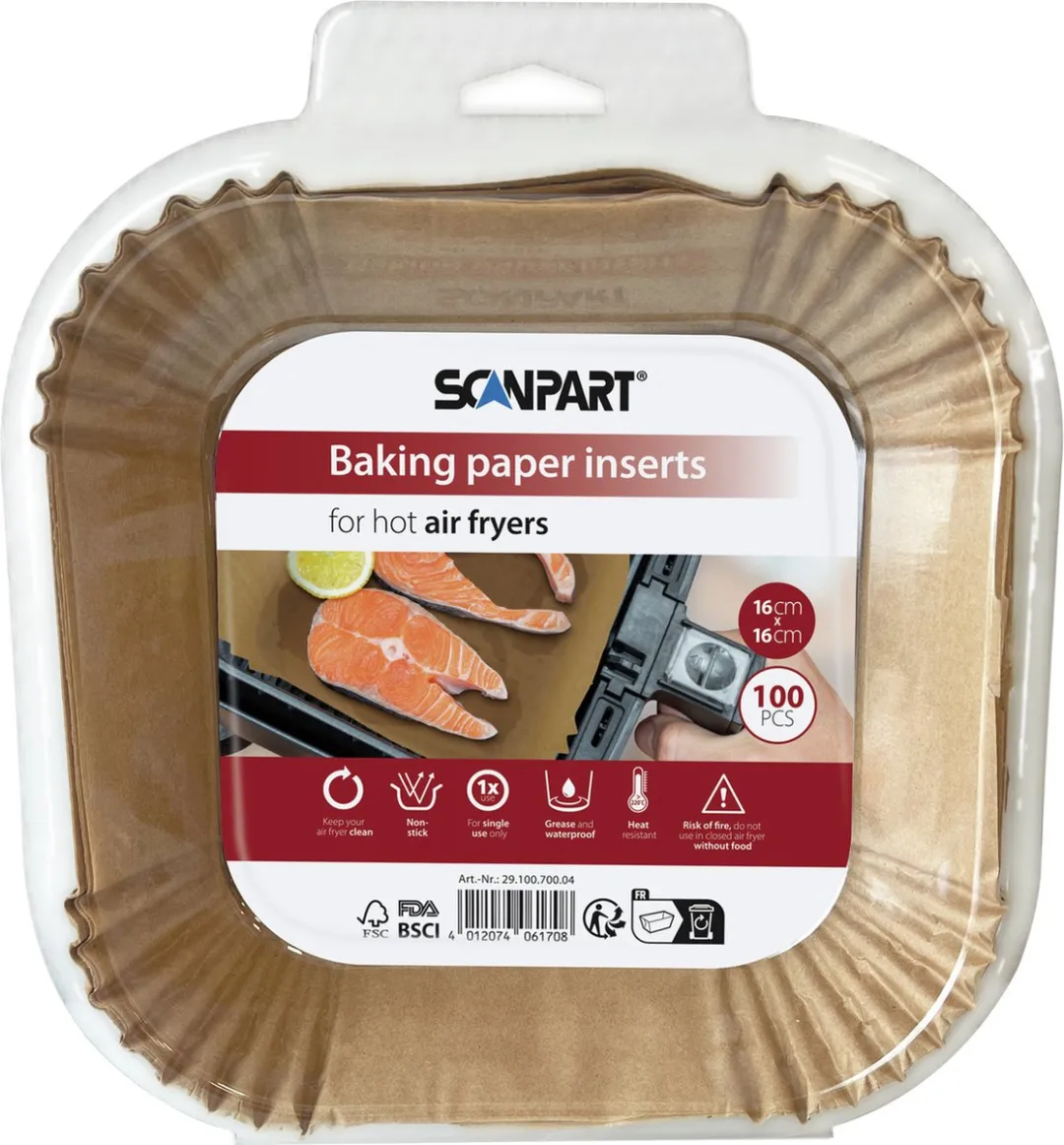 Scanpart Airfryer Bakpapier 16x16cm