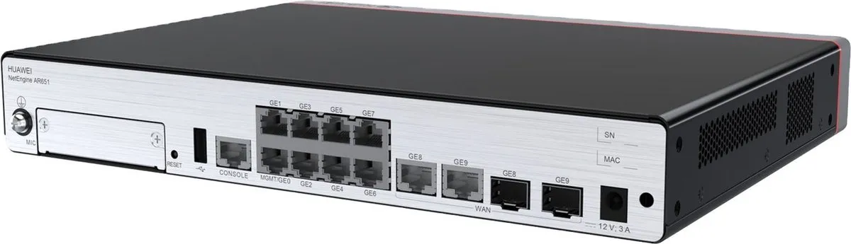 Huawei AR651 Router - 2x WAN 8x Gigabit LAN - Zwart