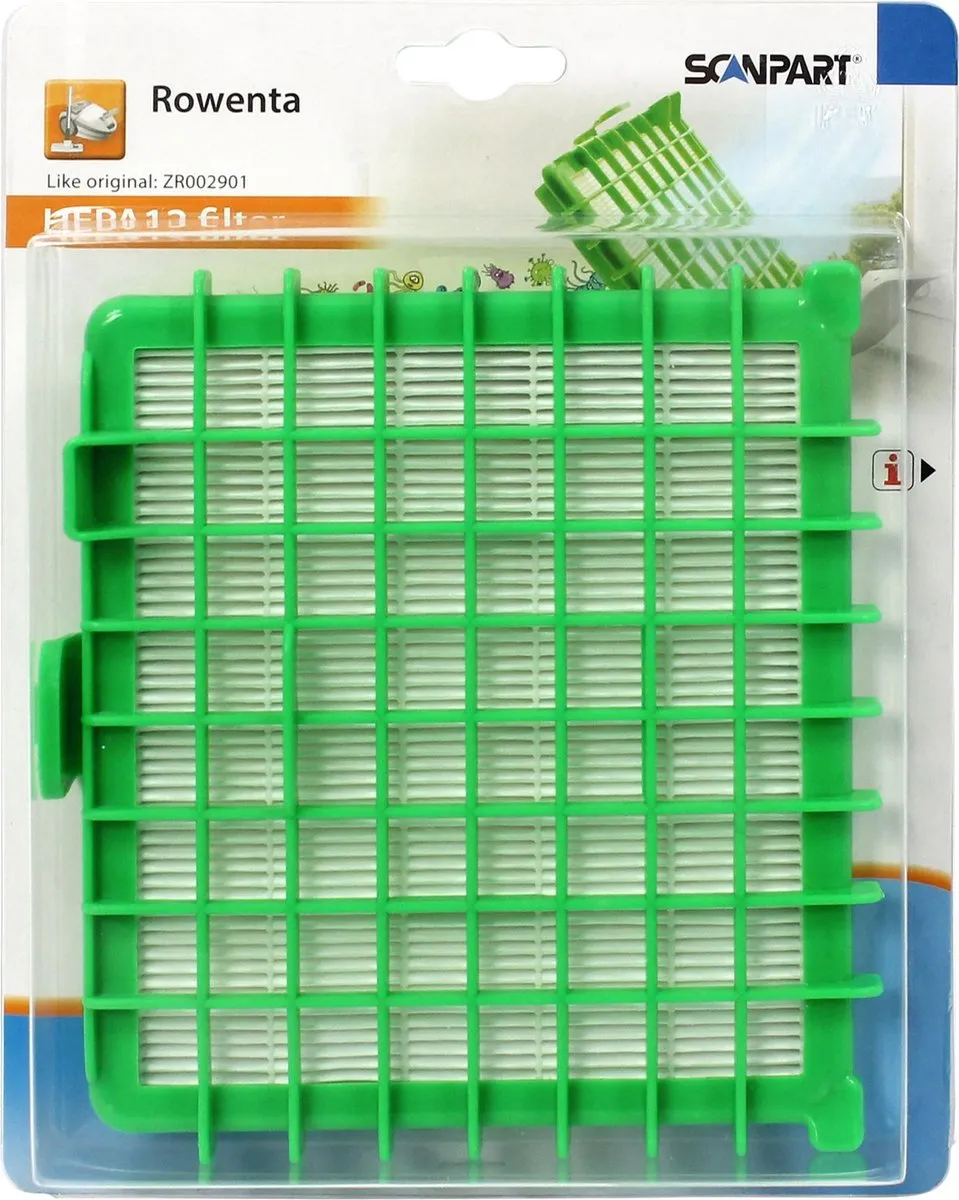 Scanpart HEPA Filter ZR002901 - Wit/ Groen - o.a. Rowenta - afbeelding 3 van 3