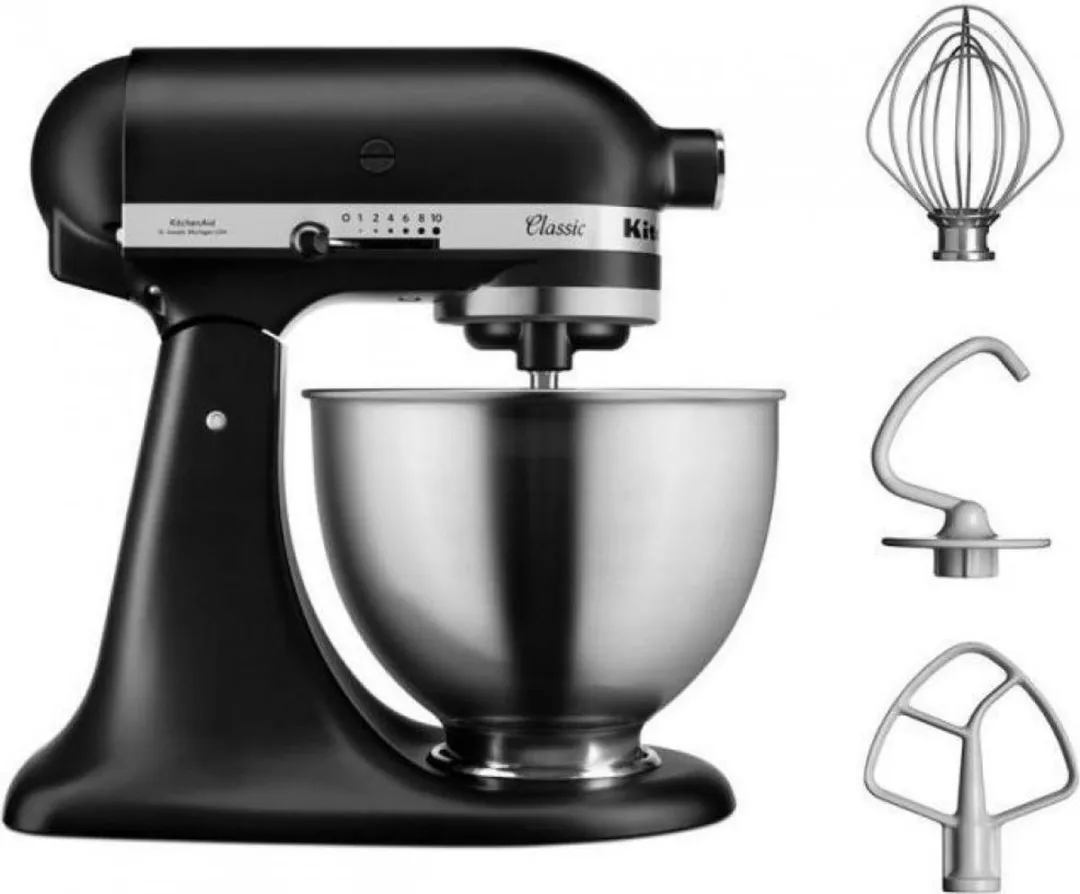 KitchenAid 5K45SSEBM Classic Keukenmachine - 10 Snelheden - Mat Zwart
