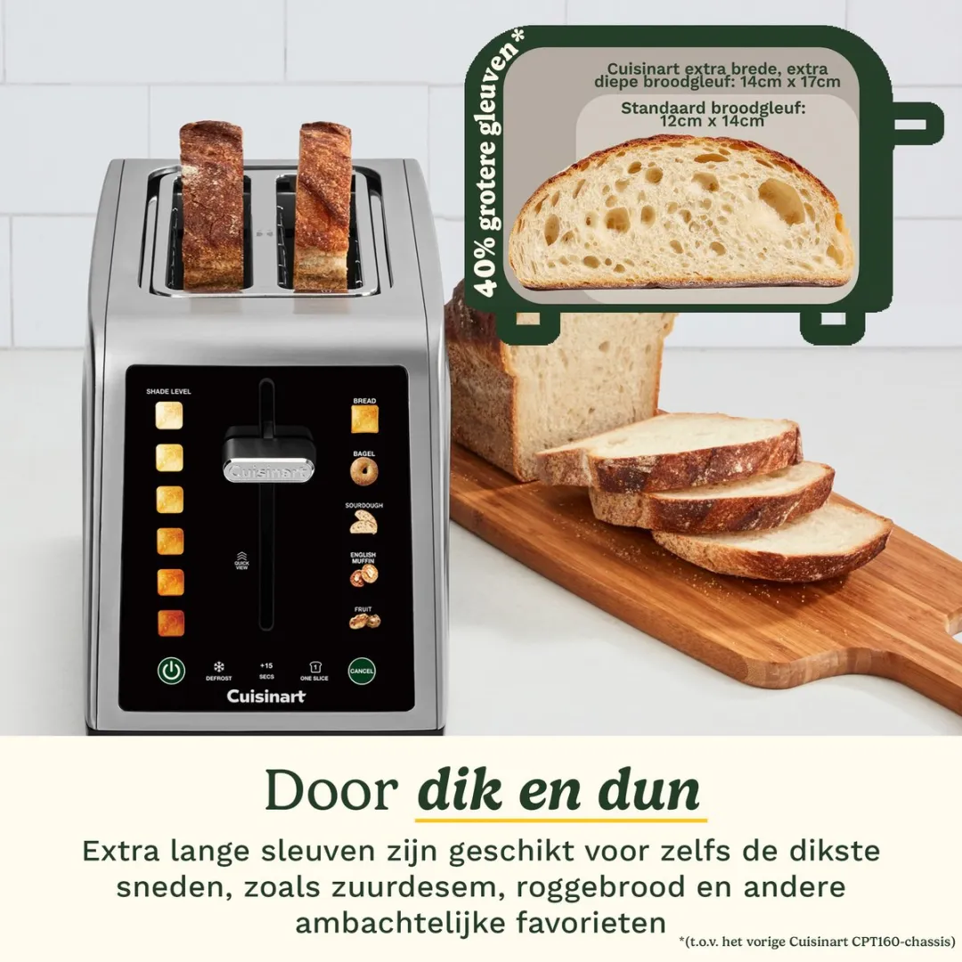 Cuisinart RBT2200E Broodrooster - 2 Sneden - 4 Sandwiches - RVS
