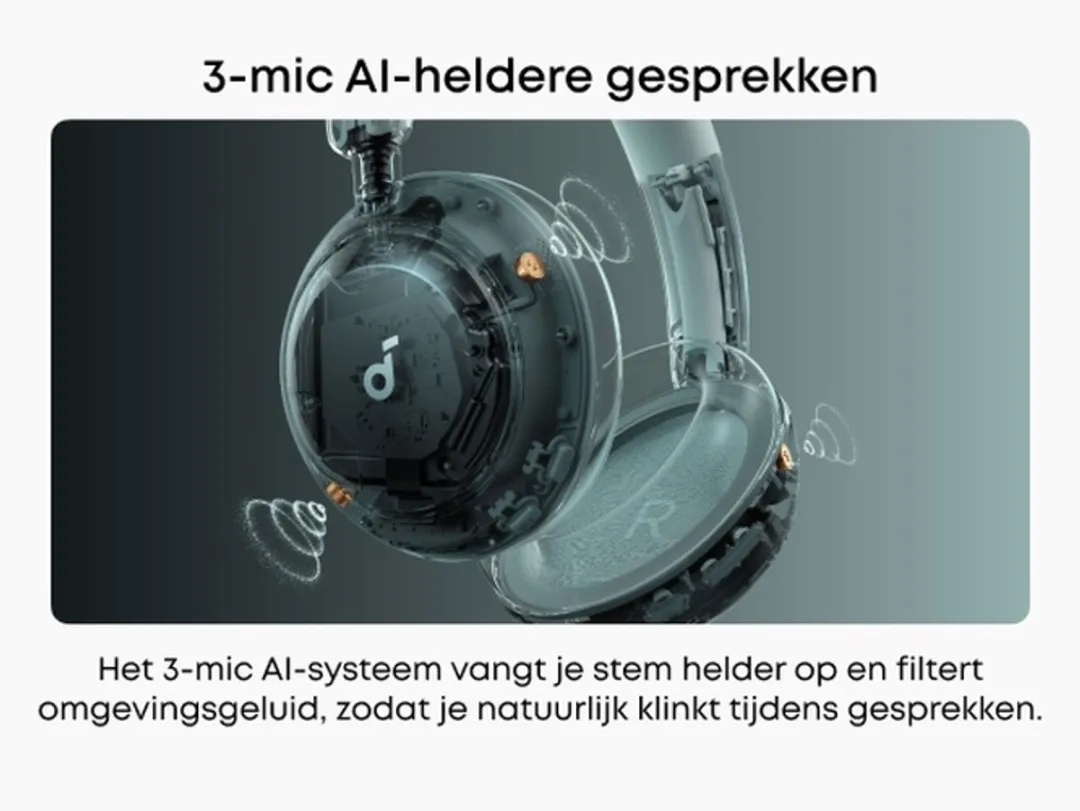 Soundcore Space 2 D1402G61 Noise Cancelling Koptelefoon - 50H - LDAC - Groen
