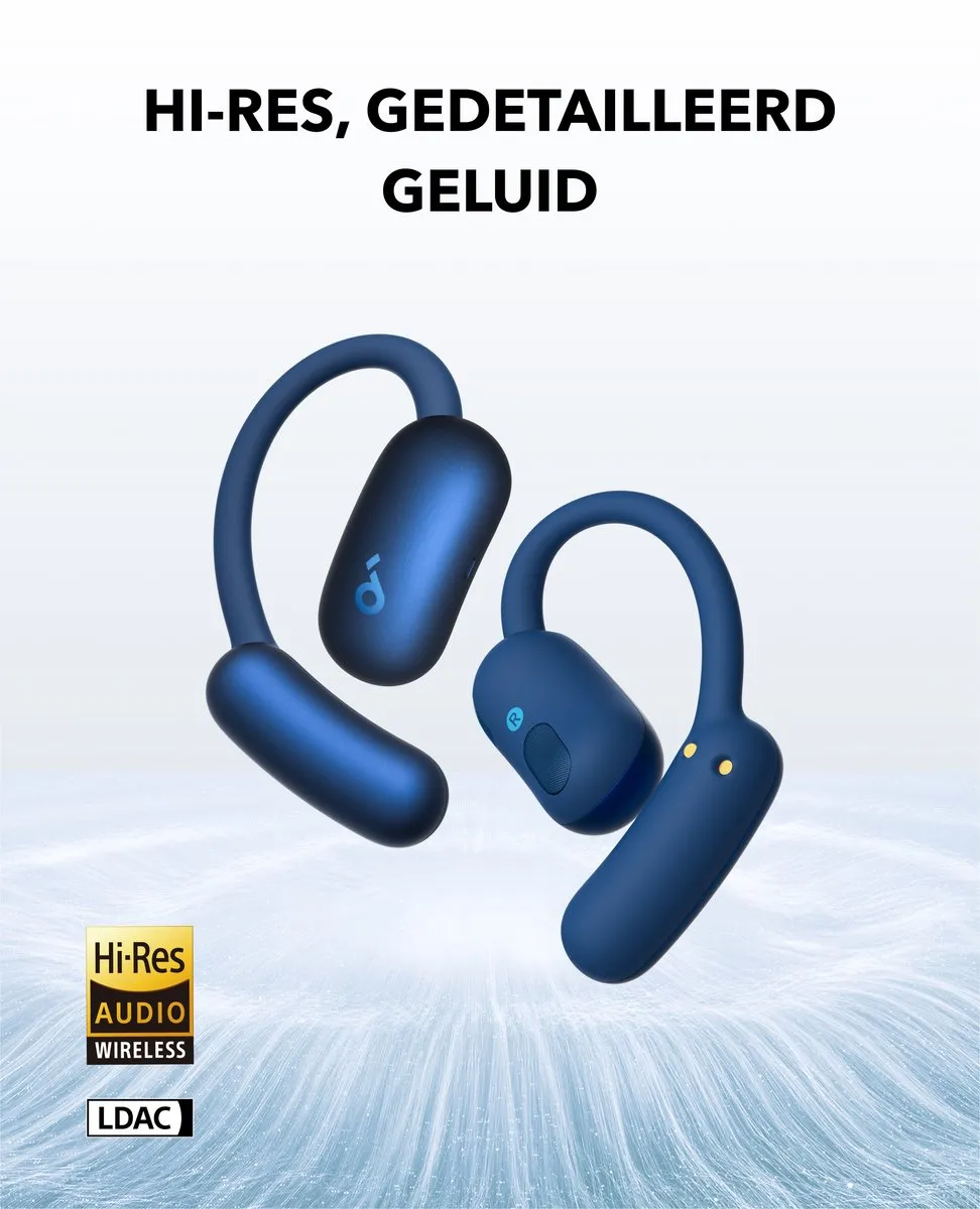 Soundcore AeroFit 2 A3874 Open-Oor Oordopjes - 42u Bluetooth 5.4 - Blauw - afbeelding 6 van 6
