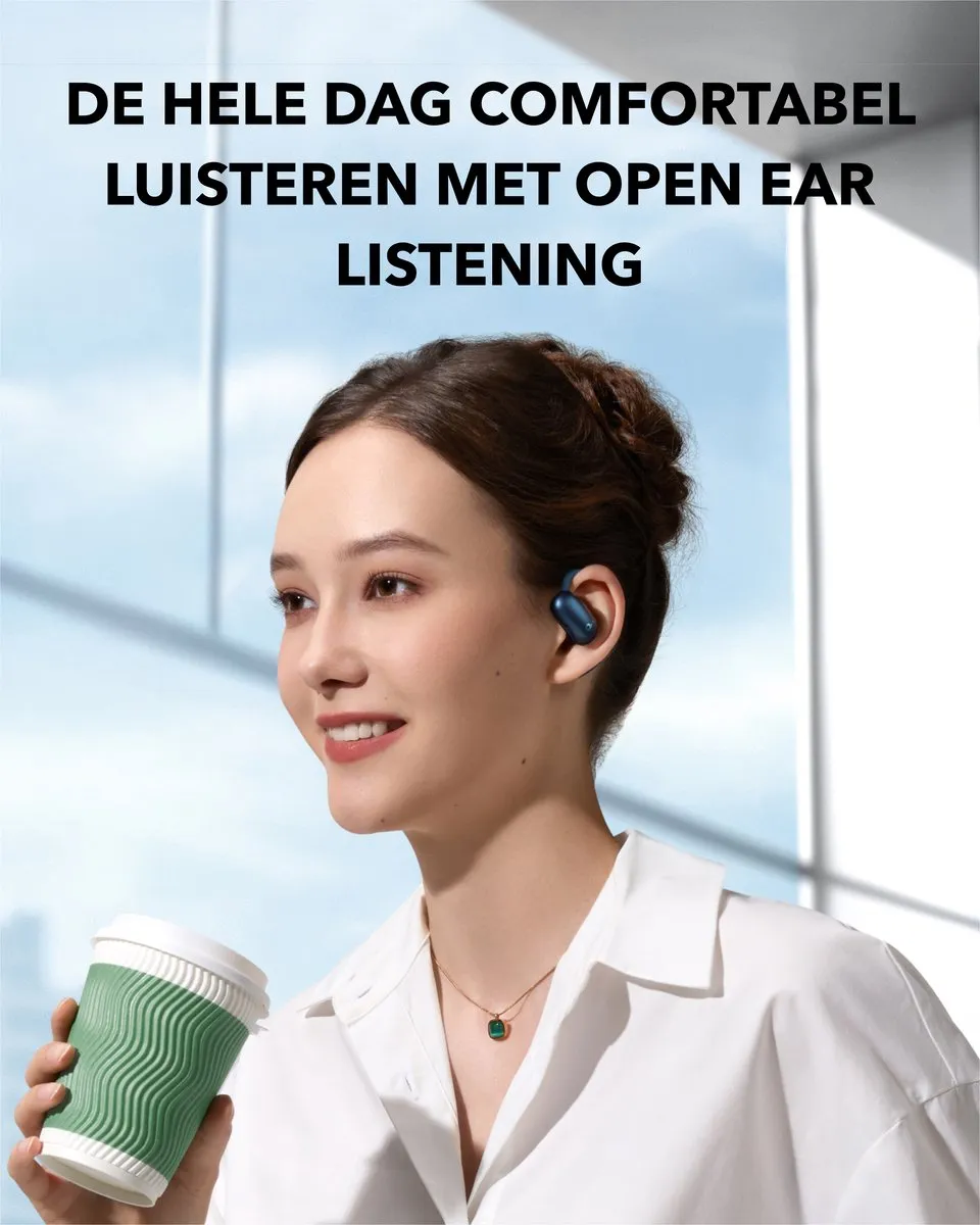 Soundcore AeroFit 2 A3874 Open-Oor Oordopjes - 42u Bluetooth 5.4 - Blauw