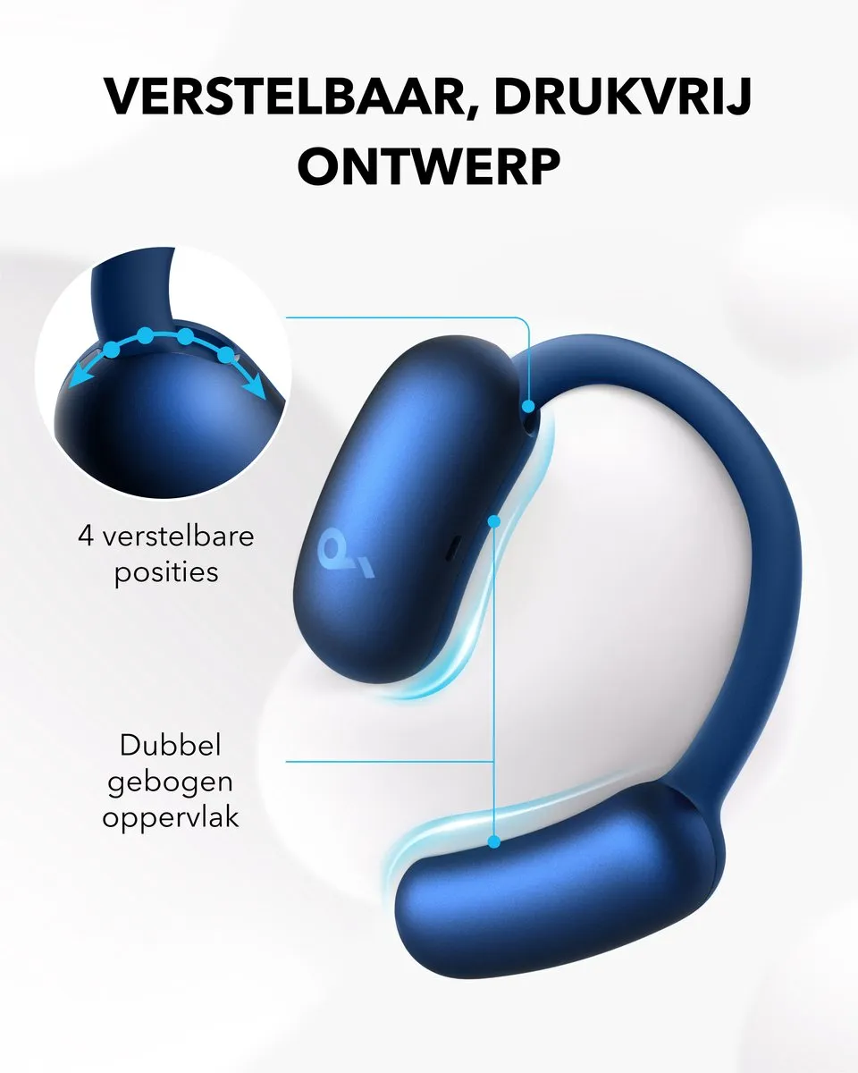Soundcore AeroFit 2 A3874 Open-Oor Oordopjes - 42u Bluetooth 5.4 - Blauw