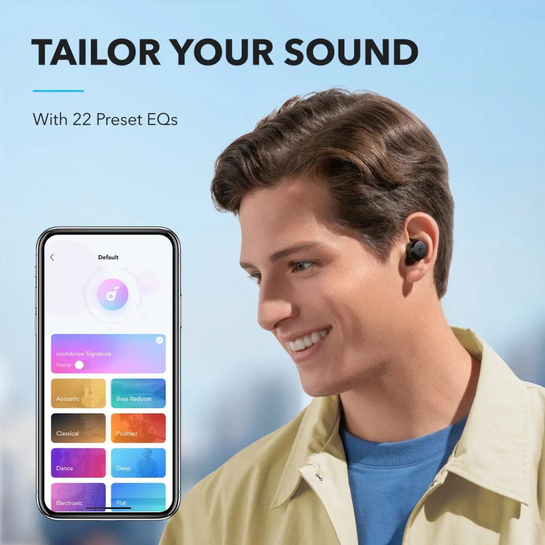 Soundcore A25i A3948G11 True Wireless Earbuds - 28 uur - Zwart - afbeelding 5 van 6