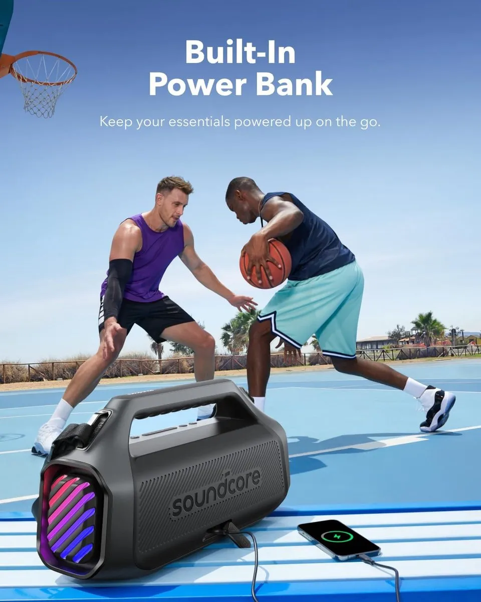 Soundcore Anker Boom 2 Plus A3134 Buitenluidspreker - 140W - IPX7 - Zwart