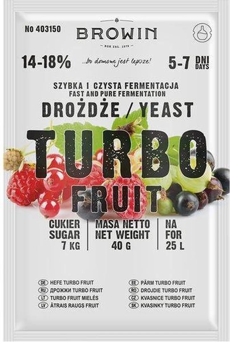 Browin Turbo FRUIT Wijnmaakgist 40g