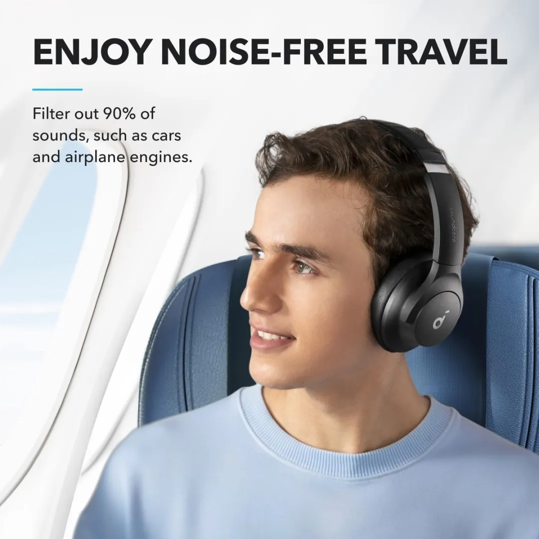 Soundcore Q20i Hoofdtelefoon - Hybride Ruisonderdrukking 40u - Zwart