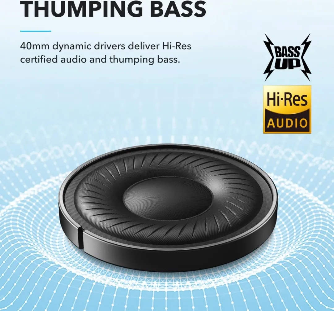 Soundcore Q20i Hoofdtelefoon - Hybride Ruisonderdrukking 40u - Zwart