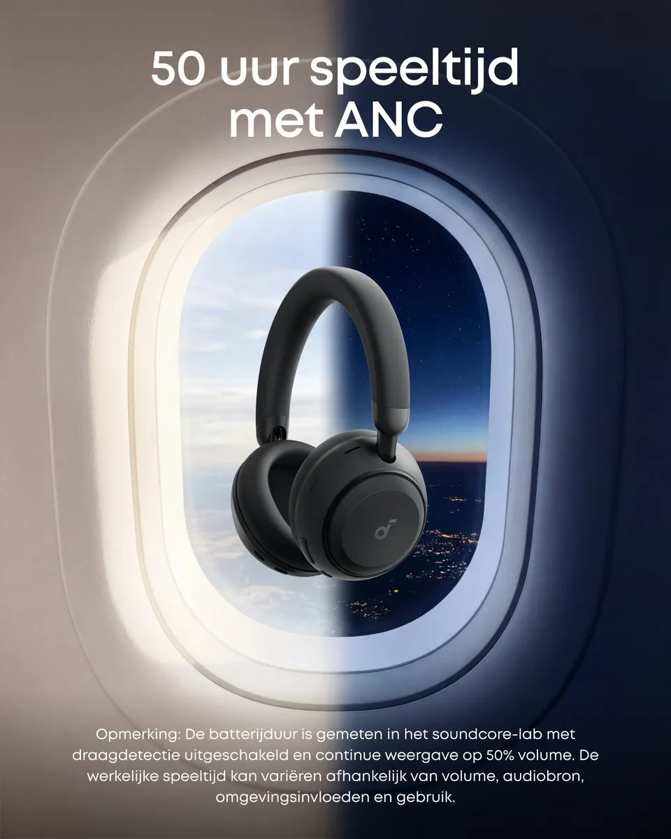Soundcore Space 2 D1402G11 Koptelefoon - Active Noise Cancelling - 50H - Zwart