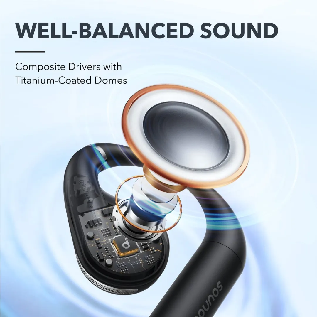 Soundcore AeroFit A3872 Draadloze Oordopjes - Zwart - afbeelding 6 van 6