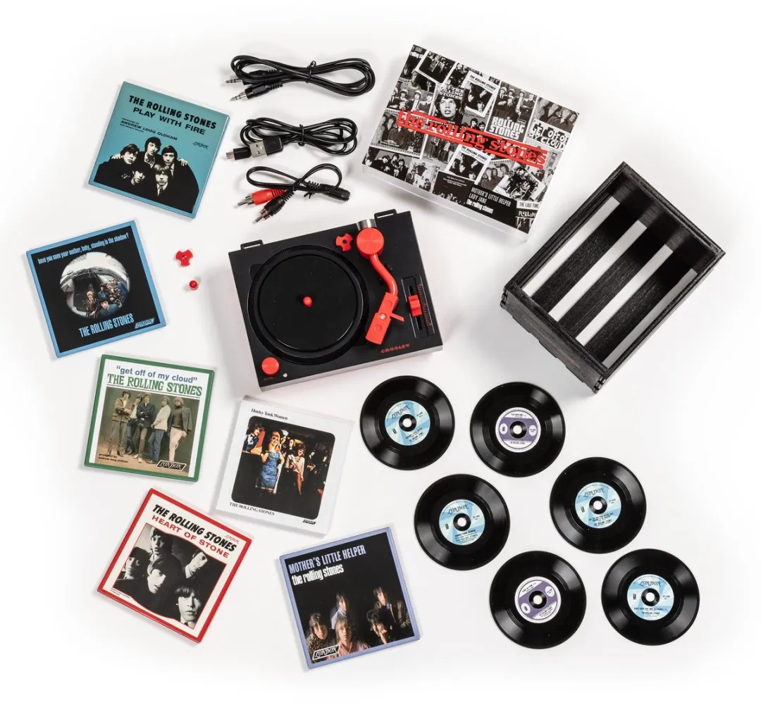 Crosley The Rolling Stones Mini Platenspeler - Zwart/Rood/Wit