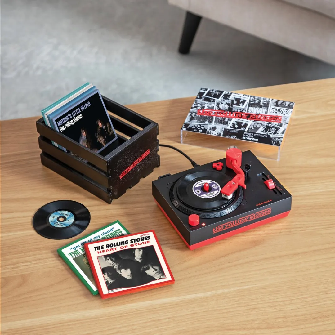 Crosley The Rolling Stones Mini Platenspeler - Zwart/Rood/Wit